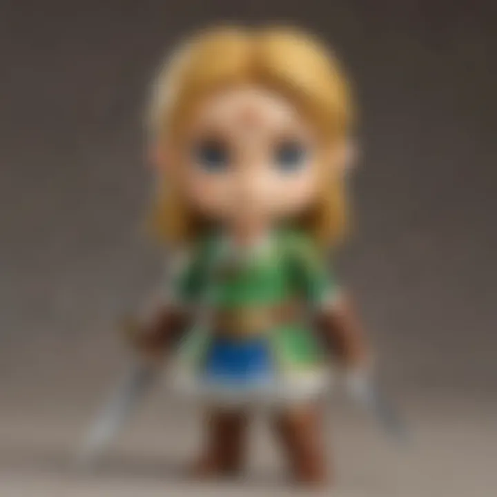 Close-up of intricate details on a Zelda Nendoroid figure's accessories