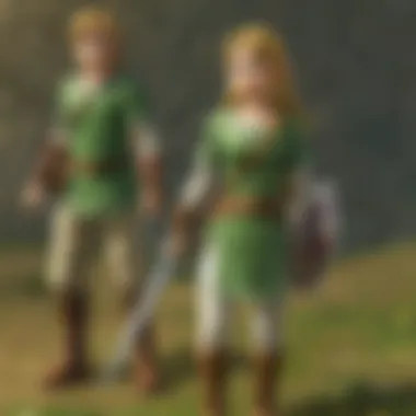 An artistic representation of key characters from the Zelda series.