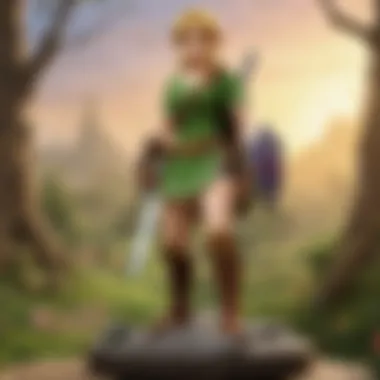 Gameplay with Amiibo Integration A scene depicting gameplay enhanced by the Ocarina of Time Amiibo