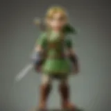 A detailed close-up of the Link Amiibo figure from Ocarina of Time