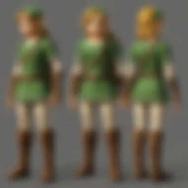 Character Evolution in the Zelda Franchise Illustration of character development throughout the Zelda series.