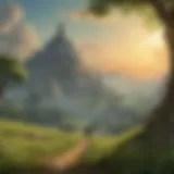 A stunning landscape of Hyrule showcasing the iconic castle