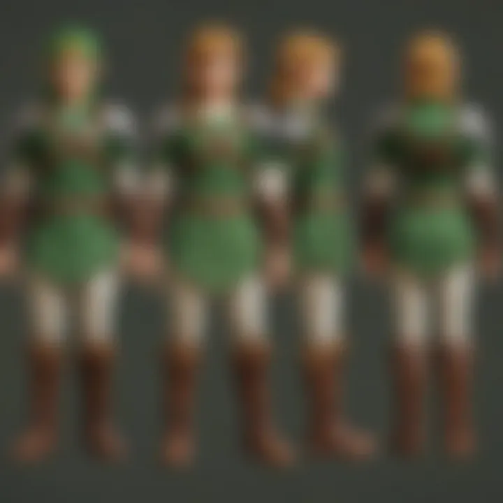 A character study of Link in various armor sets