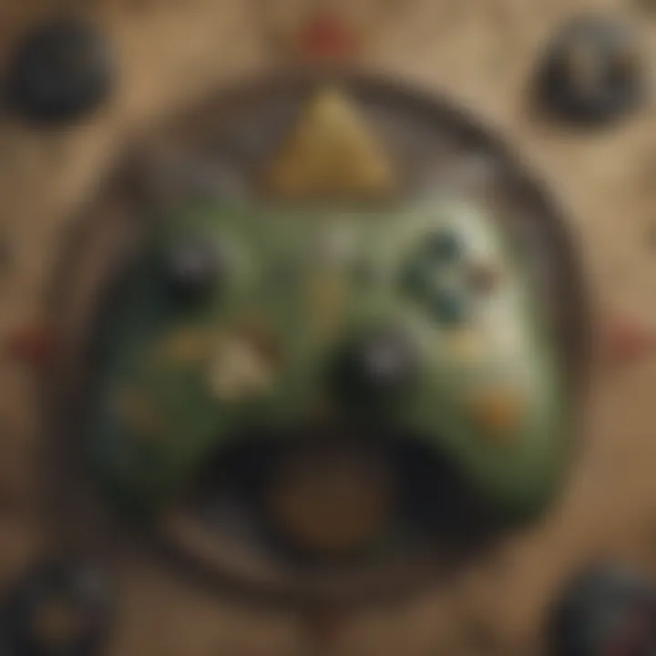 Triforce Emblem Amidst Xbox Controllers