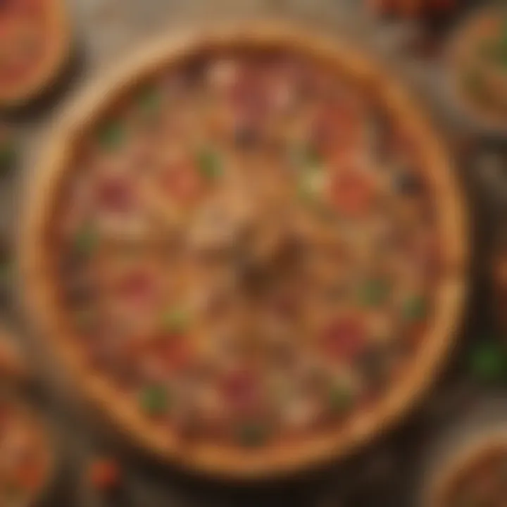 Mixture of premium toppings being delicately arranged on a pizza