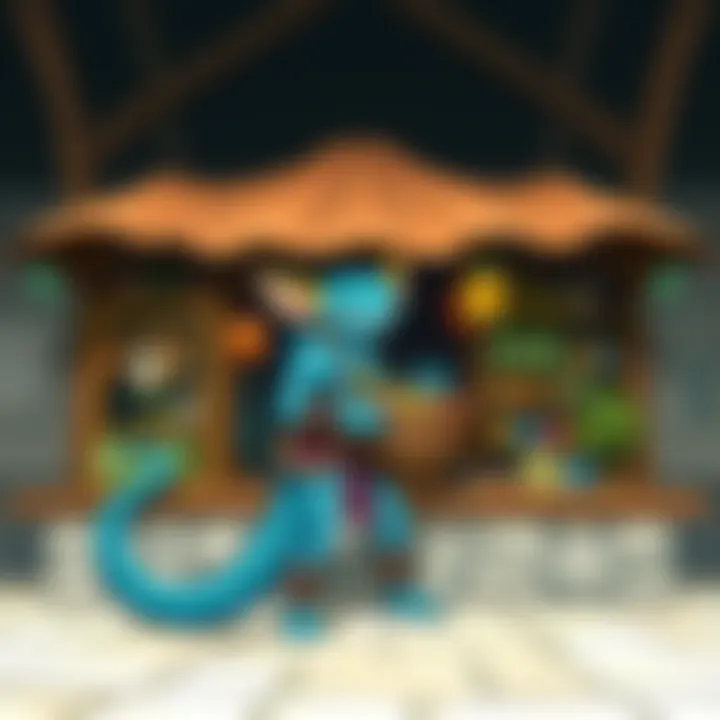 A scenic representation of Zora's Domain, emphasizing the cultural significance of commerce in relation to the environment.